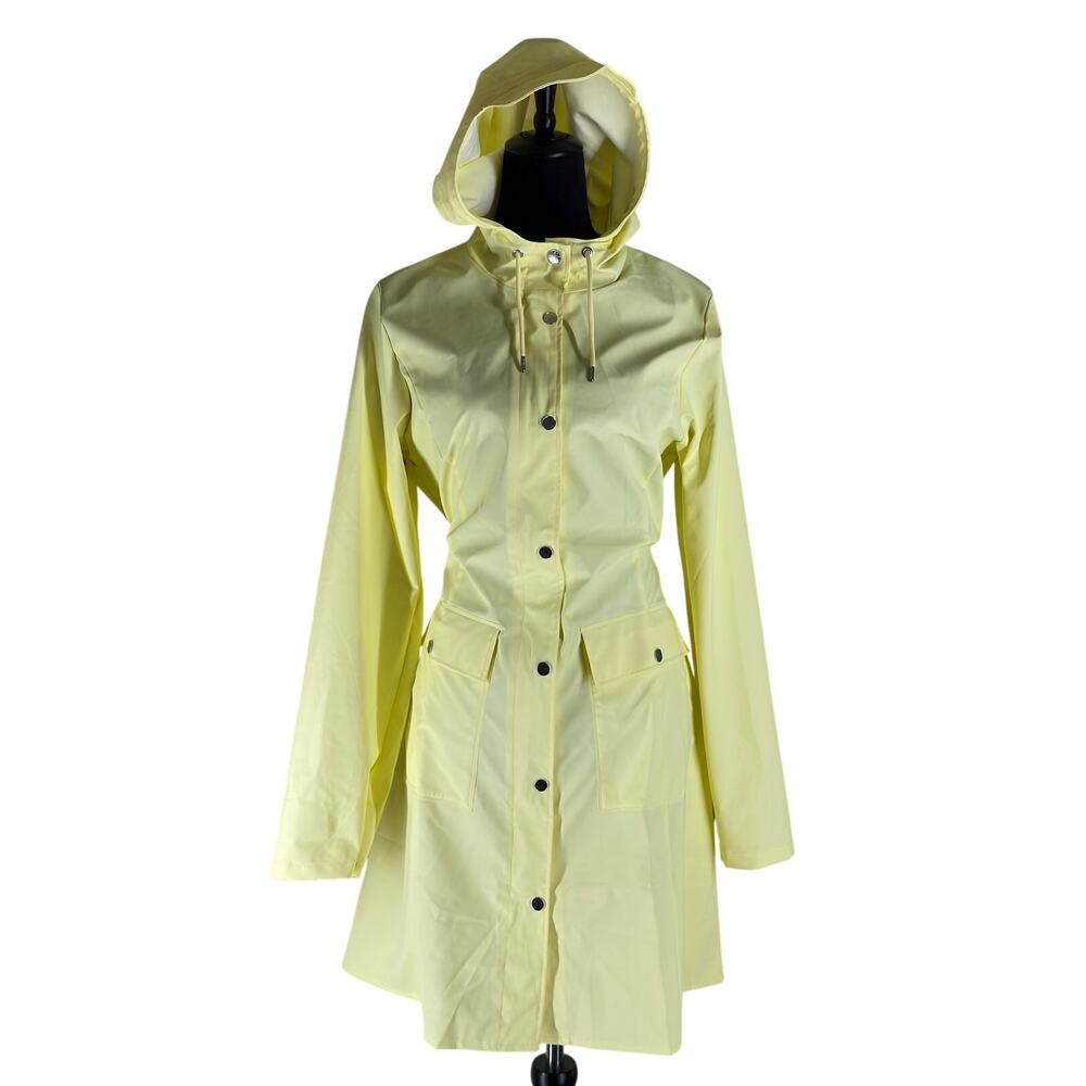 $140 RAINS Curve W Jacket Color Straw Medium NWT - Picture 8 of 16